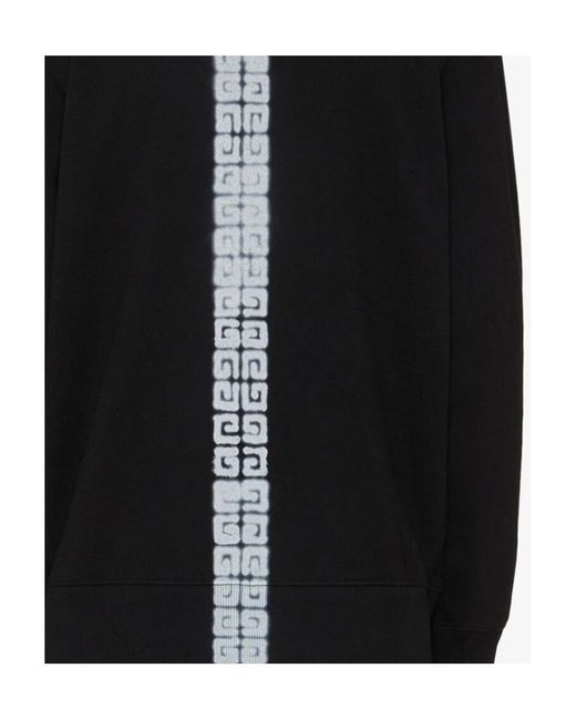 Givenchy Black 4G Tag Effect Drawstring Hoodie for men