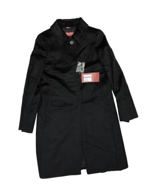 Max Mara Black Ciro Logo Coat