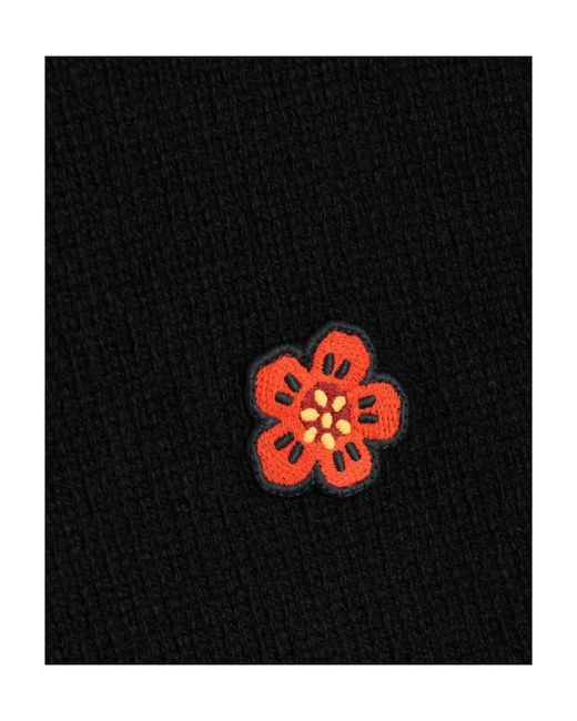 KENZO Black Boke Flower Crewneck Knitted Jumper for men