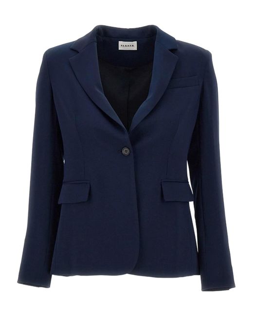 P.A.R.O.S.H. Blue P.A.R.O..H. Single-Breasted Tailored Blazer