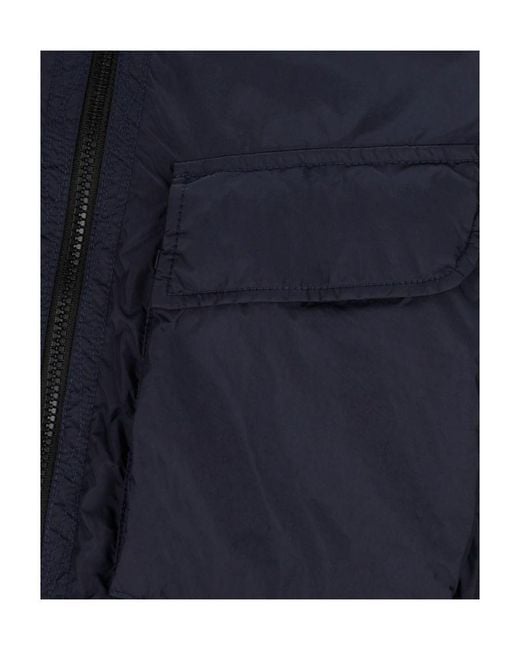 Stone Island Blue Logo-Patch Zip-Fastening Jacket for men