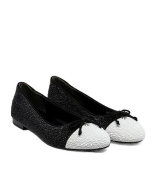 Tory Burch Black Bow-Detailed Embellished Flats