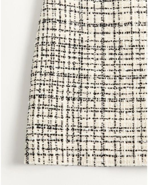 Valentino Natural Square Tweed Miniskirt