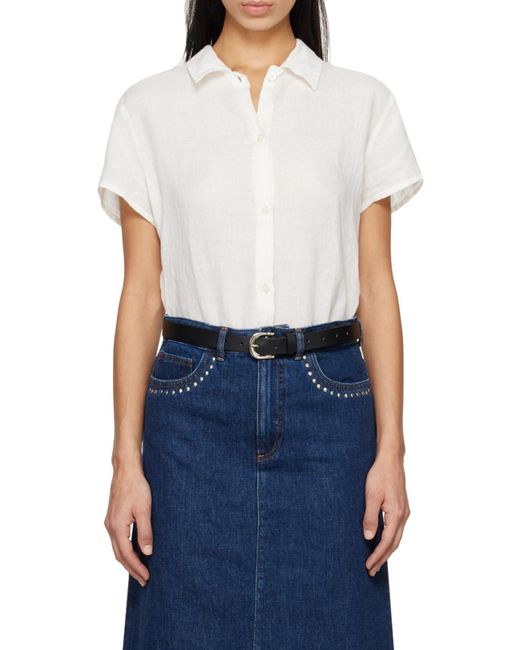 A.P.C. White Short-Sleeved Button-Up Shirt