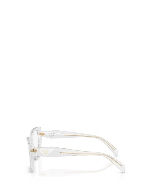 Prada White Eyewear Cat-Eye Frame Glasses