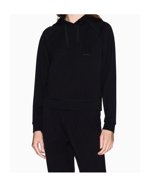 ARMANI EXCHANGE Blue Logo-Print Hoodie