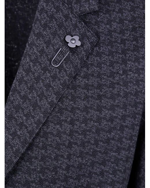 Lardini Blue Houndstooth Three-Button Jacket for men