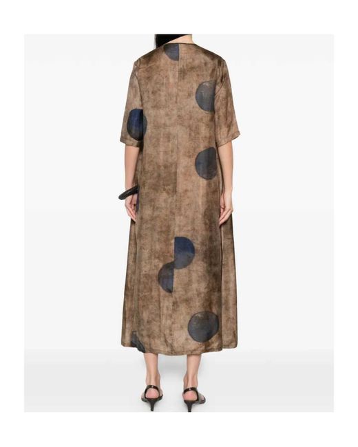 Uma Wang Natural Apostle Polka Dot Motif Midi Dress