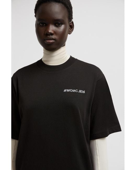 Moncler Black Logo Printed Crewneck T-Shirt