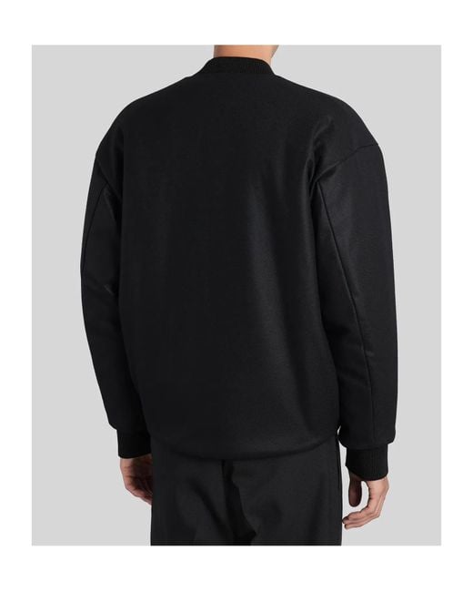 Jil Sander Black Zip-Up Bomber Jacket for men