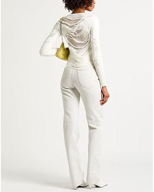 MM6 by Maison Margiela White Long-Sleeve Knit Top