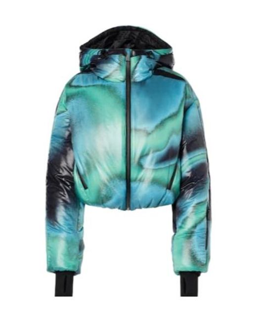 Aztech Mountain Blue Daisy Cropped Down Ski Jacket