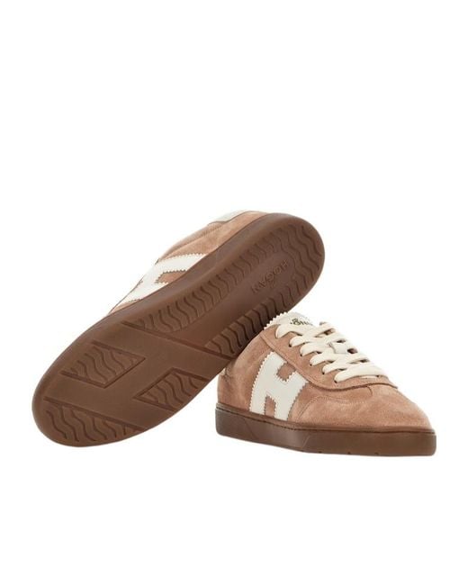 Hogan Brown Cool Side H Patch Sneakers