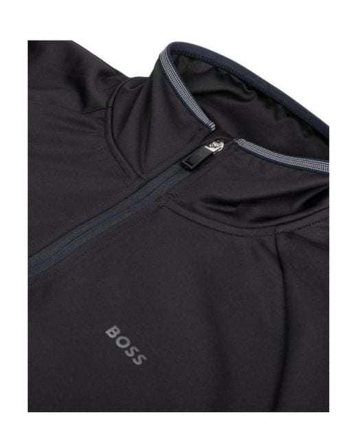 Boss Blue Logo-Print Zip-Up Jacket for men