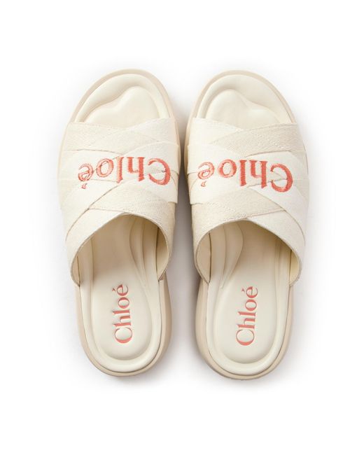 Chloé Natural Simple Flat Sandals