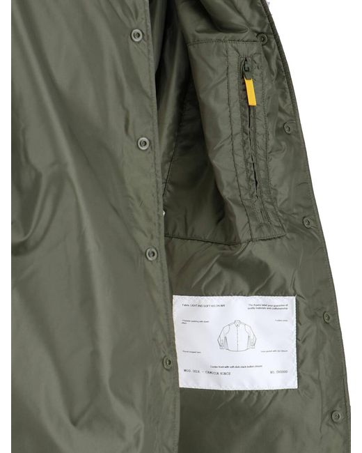 Aspesi Green Long Sleeved Press-Stud Jacket for men