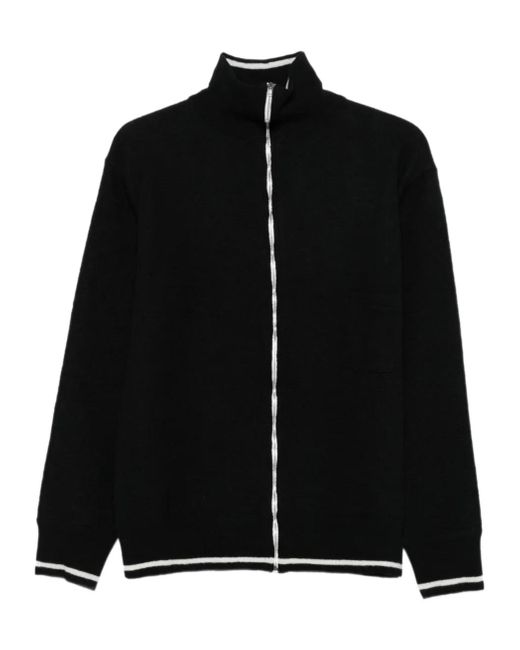 Maison Margiela Black Long Sleeve High-Neck Cardigan for men