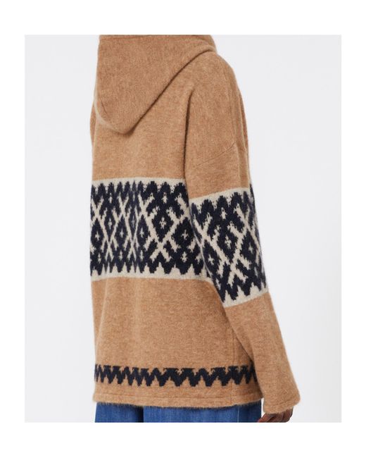Max Mara Brown Drawstring Knitted Hoodie