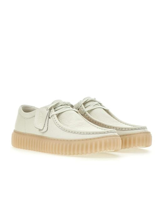 Clarks White Torhill Lo Lace-Up Shoes for men