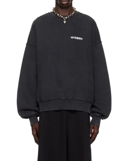 M I S B H V Black Community Crewneck Sweatshirt for men