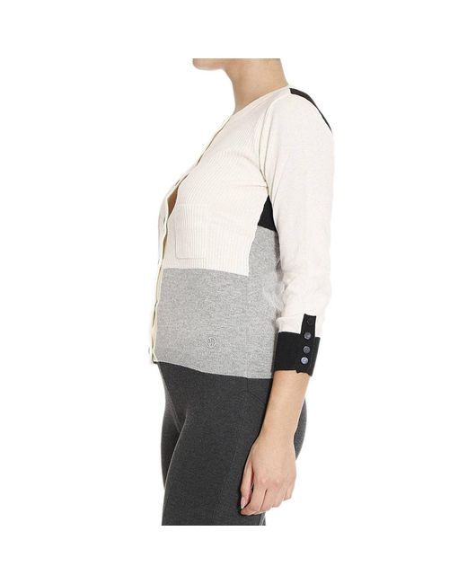 Armani Jeans White Single-Breasted Knitted Cardigan