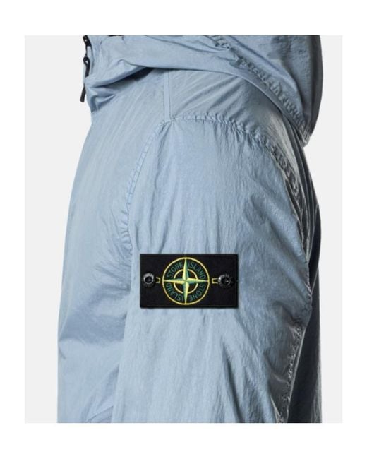 Stone Island Blue Crinkle Reps Hooded Jacket for men