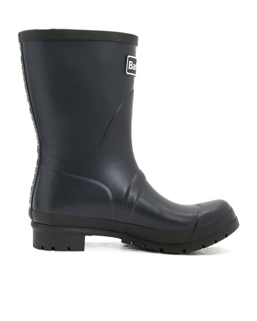 Barbour Black Round-Toed Tall Rain Boots