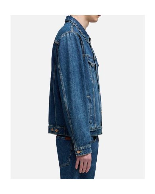 7 For All Mankind Blue Long-Sleeve Denim Jacket for men