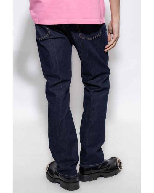DSquared² Blue Logo Patch Straight Leg Jeans for men