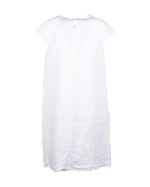 Aspesi White Crew-Neck Mini Dress