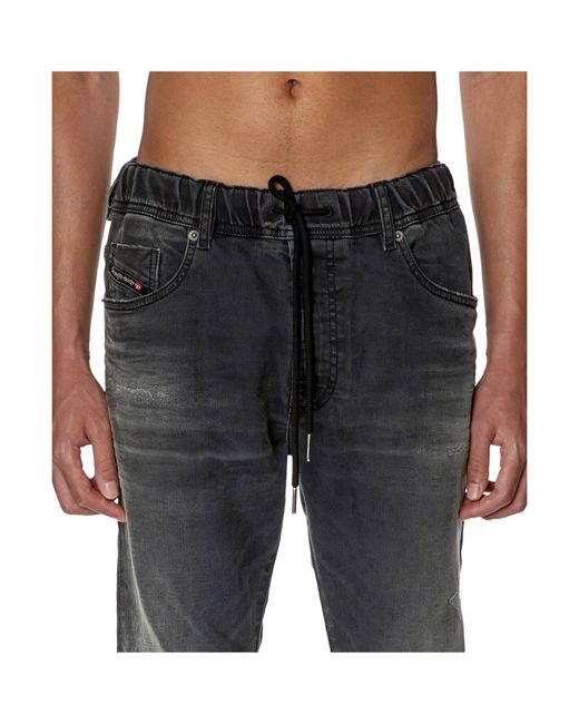 DIESEL Gray Drawstring Jeans for men