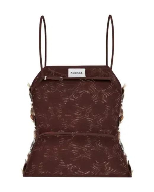 P.A.R.O.S.H. Brown Floral-Patterned Camisole