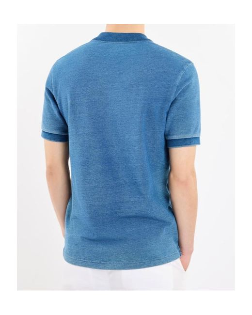 Fay Blue Short Sleeve Polo Shirt for men