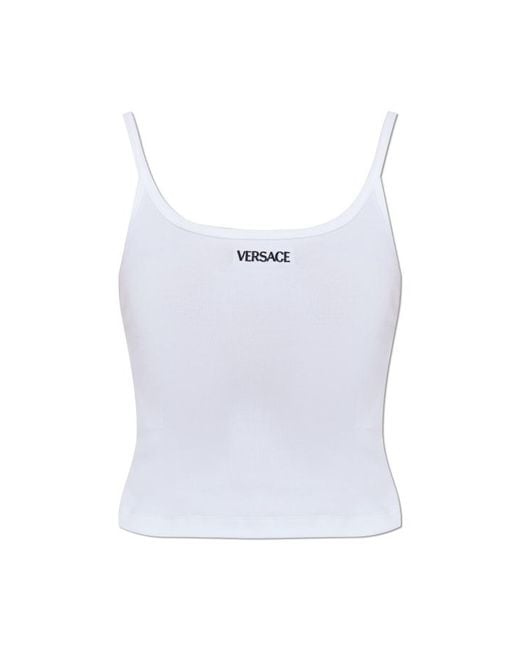 Versace White Lingerie Top With Straps