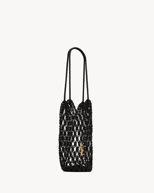 Saint Laurent Black Cassandre Logo Plaque Large Tote Bag