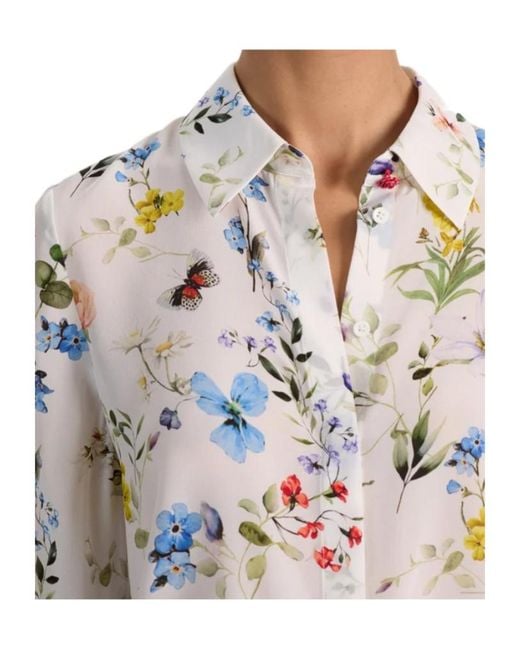 Alice + Olivia White Alice Olivia Willa Floral Printed Blouse