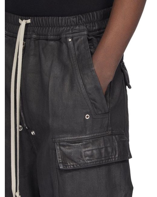 Rick Owens Black Double Cargo Jumbo Belas for men