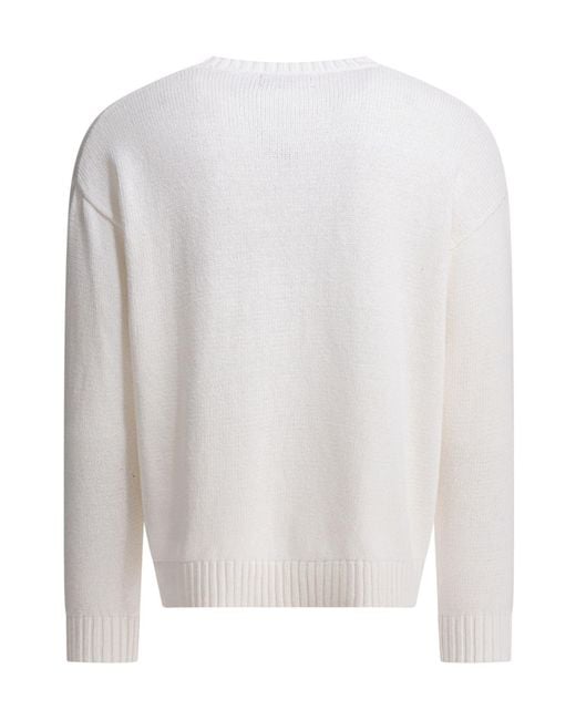 Polo Ralph Lauren White Crew Neck Knitted Sweater for men