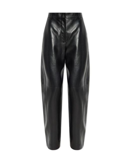 Givenchy Black Wide Leg Leather Trousers