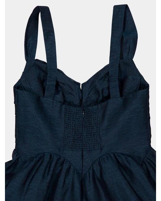 Zimmermann Blue Rebellion Drape Midi Dress