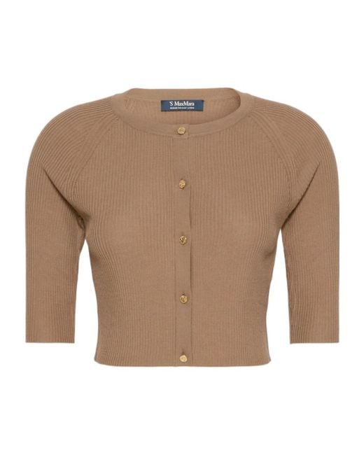 Max Mara Brown Smmkiwi Cropped Cardigan