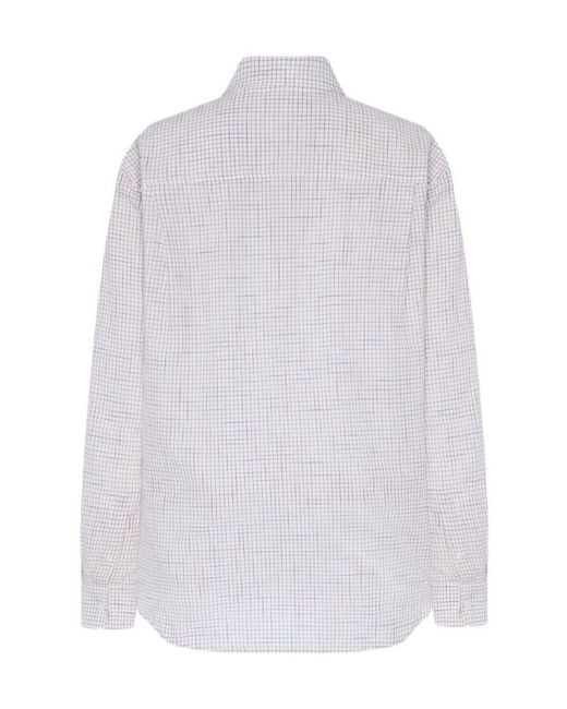 The Row White Dalan Checked Button-Up Shirt