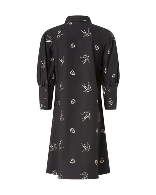 Pinko Black Puff-Sleeve Shirt Dress