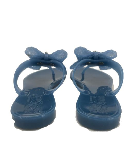 Ferragamo Blue Logo Flip-Flops