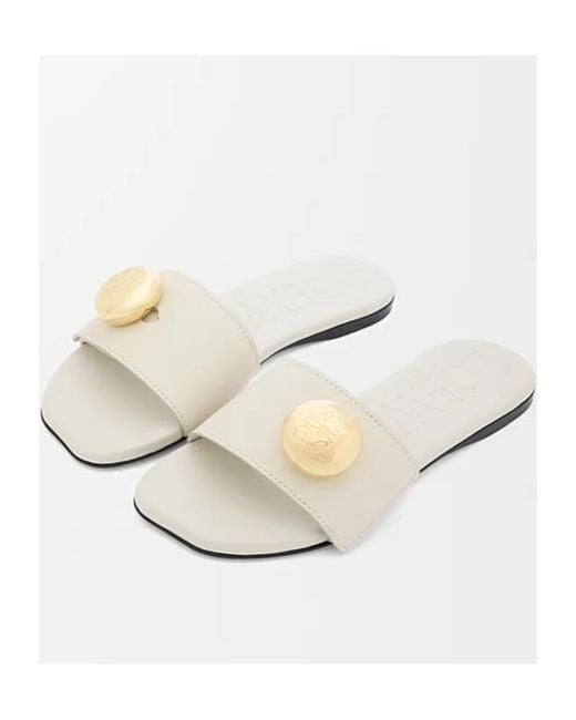 Loewe White Logo Plaque Slides