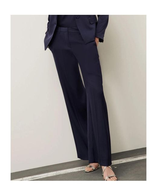 Marella Blue Casual Pants With Belt Loops