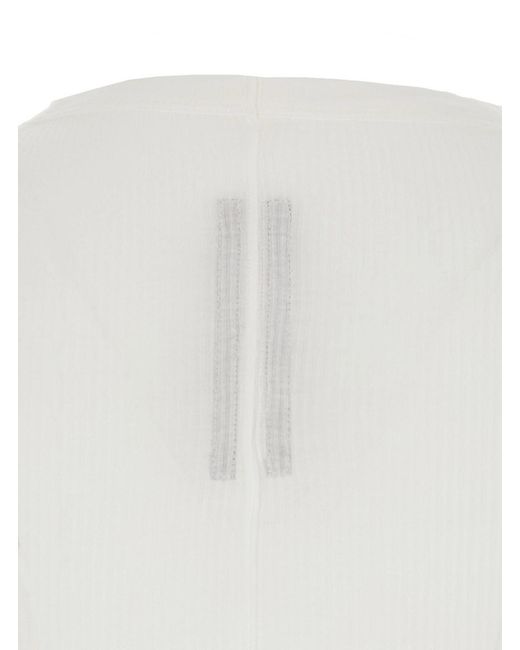 Rick Owens White Crewneck Long-Sleeved T-Shirt for men