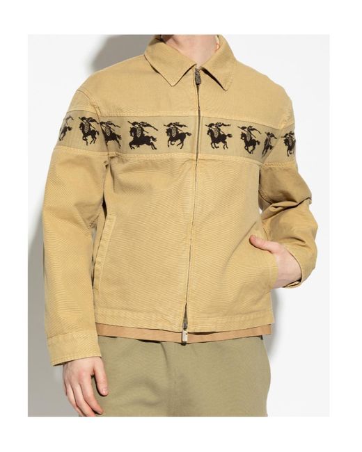 Burberry Metallic Ekd Motif Zipped Tanners Jacket for men