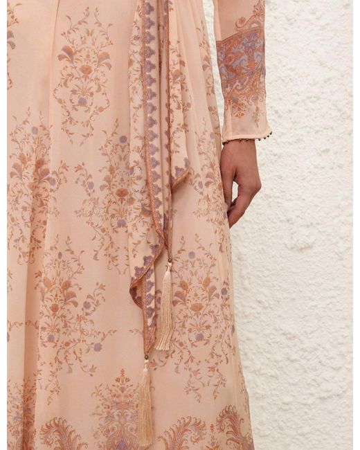 Zimmermann Pink Paisley Print Slim-Fit Dress