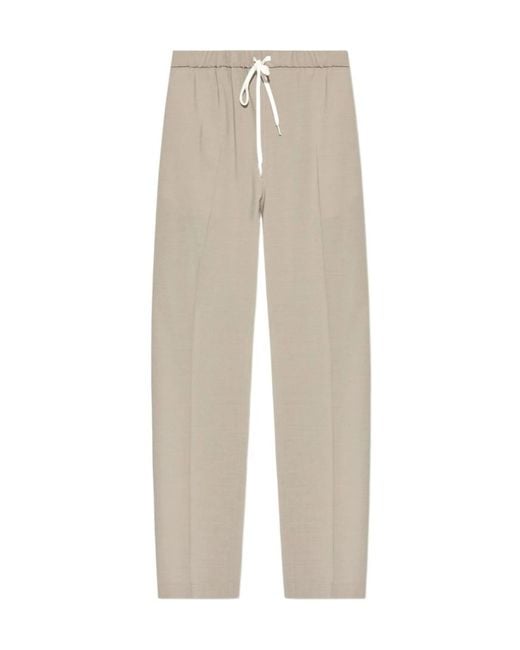 MM6 by Maison Margiela White Elasticated Waistband Drawstring Trousers for men
